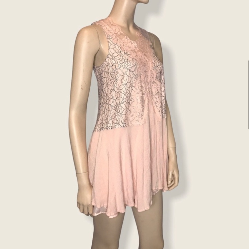Ina Small Oversize Pink Lace Mini Summer Dress - Picture 5 of 7
